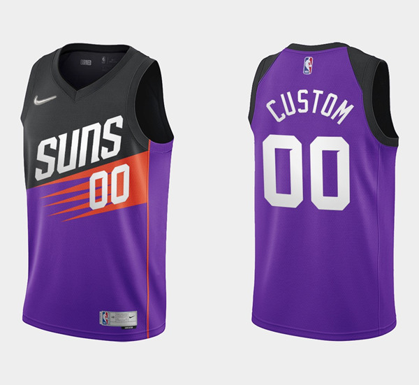 Men's Phoenix Suns Active Player Custom 2020 Purple/Black Earned Edition Stitched NBA Jersey